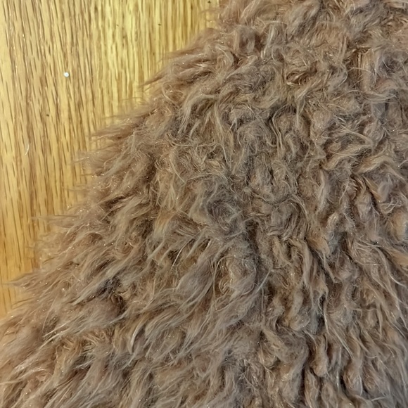 Dusty rose boohoo fluffy fuzzy pink faded long jacket silky lining size 4 fall - Picture 5 of 6